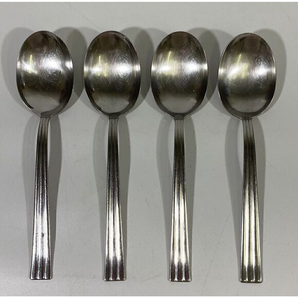 Gense Thebe stainless Sweden large Soup Spoon Set Of 4 7.25” - Picture 1 of 3